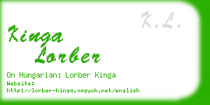 kinga lorber business card